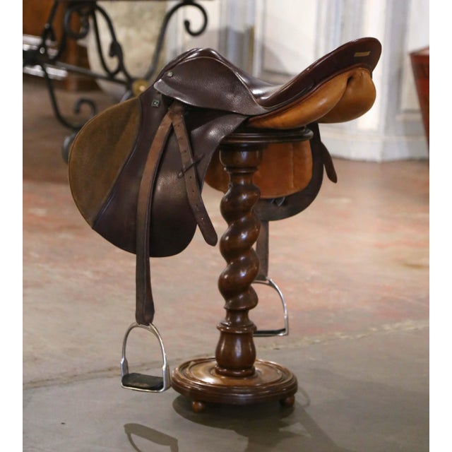 Metal Vintage Stubben Siegfried Swiss Brown Leather Horse Saddle For Sale - Image 7 of 11