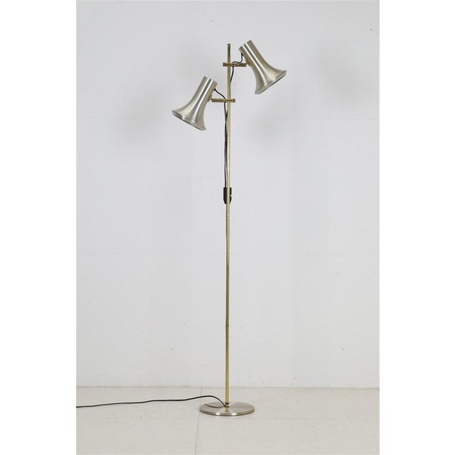 Mid-Century Danish Modern Gilt Floor Lamp from Lyskær Belysning, 1970s For Sale - Image 14 of 14