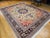 Vintage Turkish Heriz Serapi Rug, Hand-Knotted Wool, Geometric Pattern, Ivory & Blue, 9x12 For Sale - Image 16 of 17