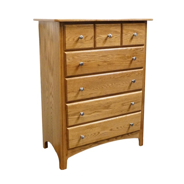 Ragazzi Furniture Solid Oak Early American Country 36" Chest of Drawers - Made in Quebec For Sale - Image 4 of 12