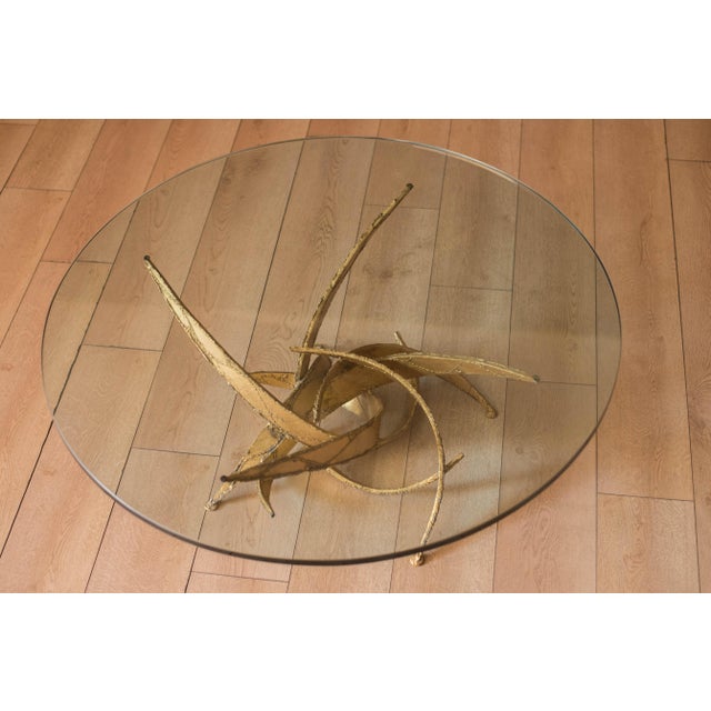 Mid-Century Modern Vintage Silas Seandel Style Brutalist Torch Cut Sculptural Glass Coffee Table For Sale - Image 3 of 12