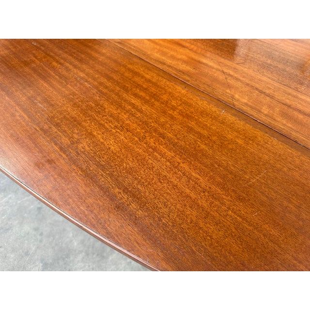 Wood Rare Georgian Solid Mahogany 10’ X 5’ Large Oval Drop Leaf Irish Wake Table, 19th Century For Sale - Image 7 of 12