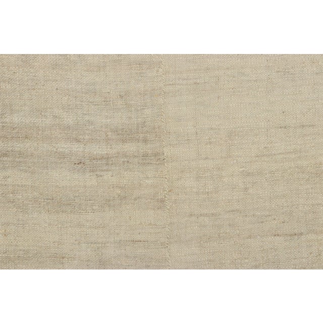 Rug & Kilim Vintage Persian Mazandaran Kilim in Beige & Cream Striped Patterns - Rug & Kilim For Sale - Image 4 of 7