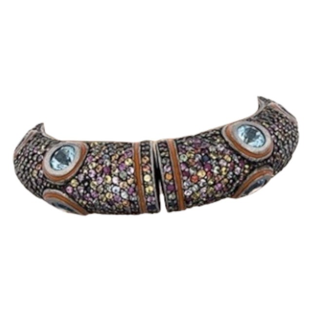 Matthew Campbell Laurenza Cuff Bracelet Sapphire Topaz Cuff Bangle Gemstone MCL For Sale In Los Angeles - Image 6 of 6