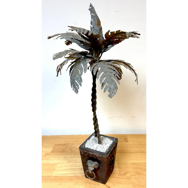 Pair Neoclassical Style Tole Palm Tree Topiaries, Attributed to Maitland-Smith For Sale - Image 9 of 13