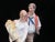 Antique porcelain Meissen figurine of peasant couple at harvest, finely hand painted in polychrome and glazed with gold...