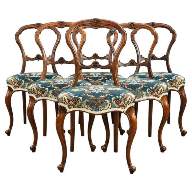 Antique Victorian Mahogany Balloon Back Dining Chairs, 1860, Set of 6 For Sale - Image 10 of 10