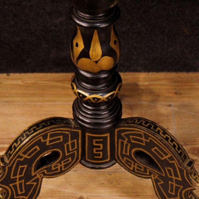 20th Century English Lacquered and Painted Side Table, 1920 For Sale - Image 8 of 12