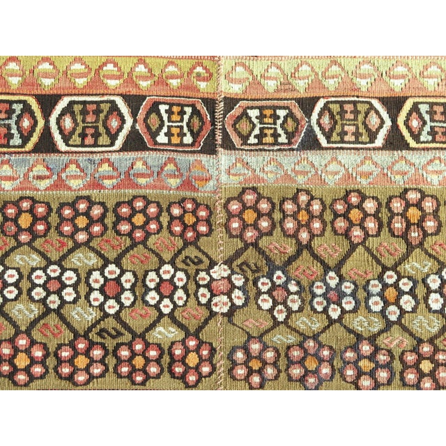 Textile Mid Century Classical Vintage Turkish Boho Rug Kilim For Sale - Image 7 of 11