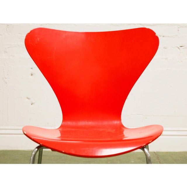 Mid-Century Modern Original Arne Jacobsen for Fritz Hansen Red Butterfly Chair For Sale - Image 3 of 10