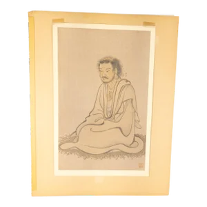 19th Century Japanese Woodblock Print of Buddha or Bodhisattva