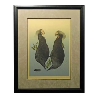 Frank Howell "Genesis" Framed 1983 Hand Signed Fine Artwork For Sale