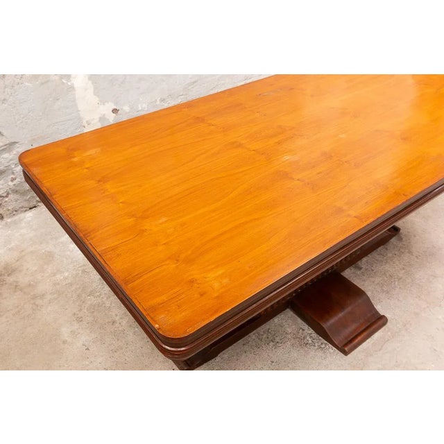 Wood English Art Deco Dining Table, 1920s For Sale - Image 7 of 9