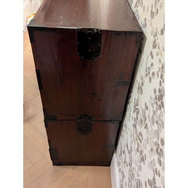Japanese Authentic Meiji Era Nihonmatsu Tansu Chest (Zelkova Wood) With Keys & Papers For Sale - Image 3 of 12