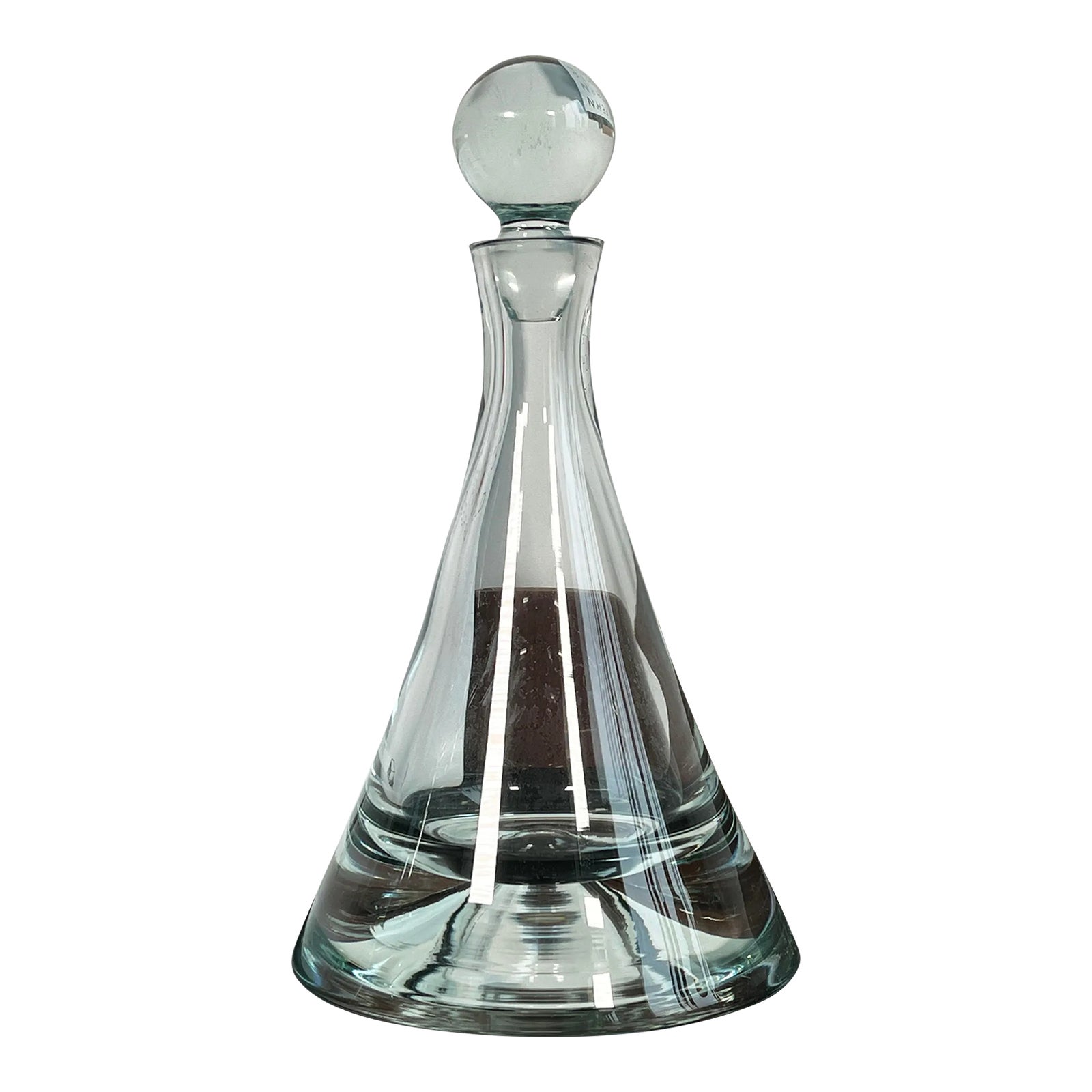 Vintage Heavy Bottomed Crystal Ships Decanter