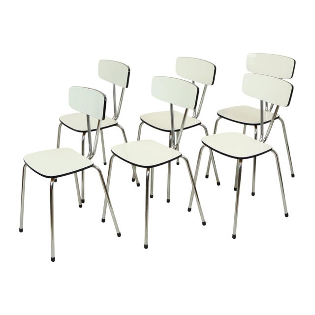 Grey Formica and Chrome Dining Chairs, 1960s, Set of 6 For Sale - Image 6 of 18