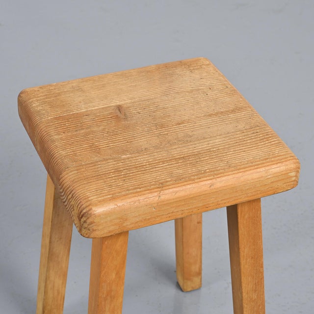 Vintage Pine Stool, France, 1980s For Sale - Image 10 of 12