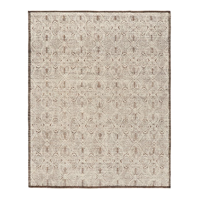 Rug & Kilim’s Moroccan Style Rug in Beige-Brown with Geometric Patterns - 10x14 For Sale