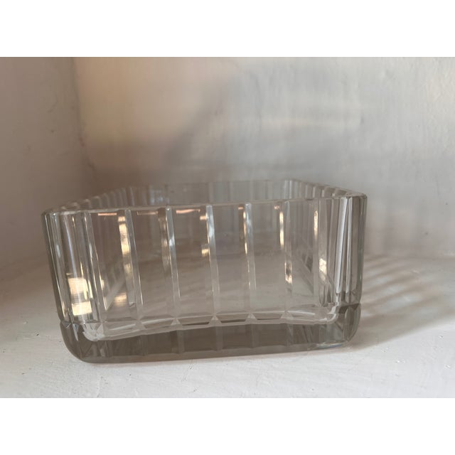 Art Deco French Glass Lidded Box with Chrome Lid, 1920 For Sale - Image 9 of 12
