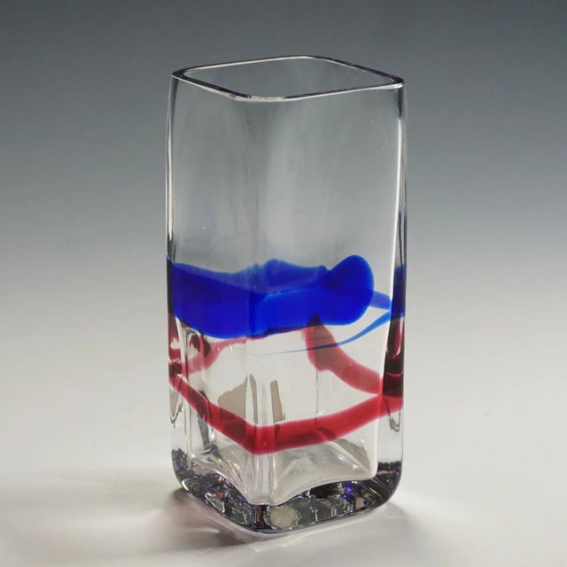 Art Glass Vase by Erick Hoeglund for Vrigstad Glassworks, 1980s For Sale - Image 6 of 11