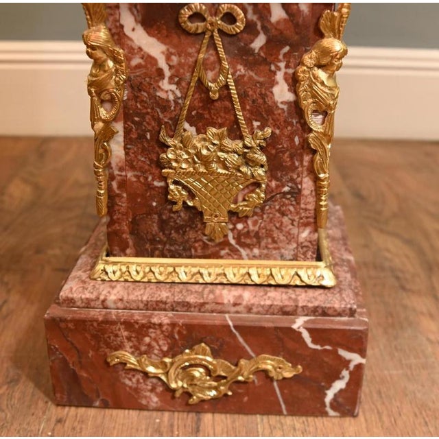 Gold Louis XVI Revival French Pedestal Stands Marble, Set of 2 For Sale - Image 8 of 11