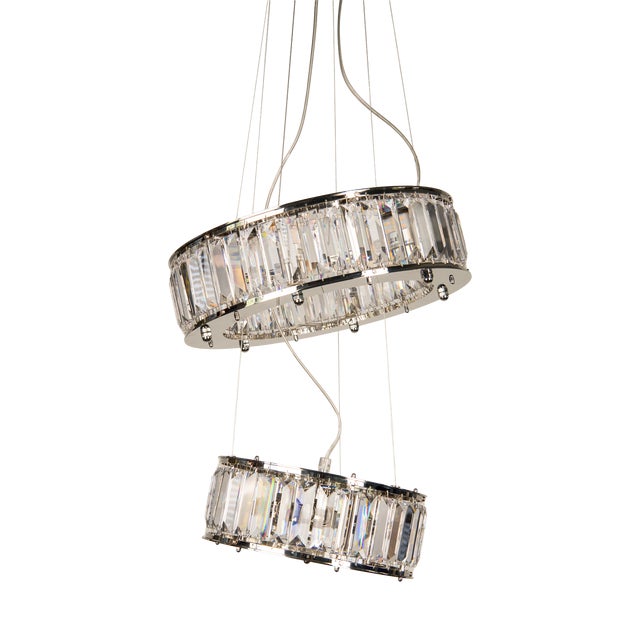 Nickel-Plated Brass and Precision-Cut Austrian Crystal Chandelier by ZAVADSKI For Sale