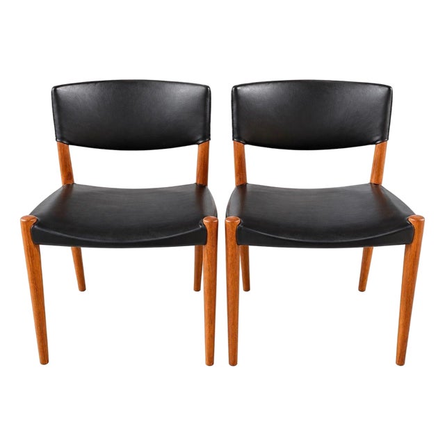 Ejner Larsen & Aksel Bender Madsen Teak Side Dining Chairs for Willy Beck, 1950 For Sale
