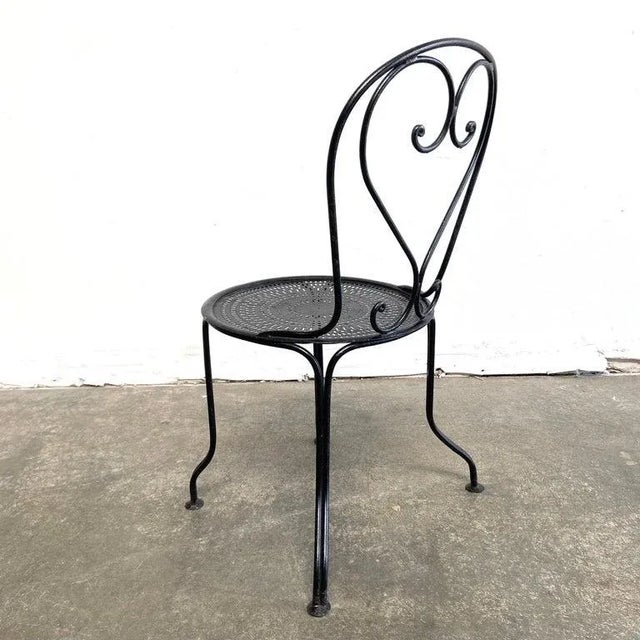 Early 21st Century Vintage Black French Metal Outdoor Chairs - Set of 4 For Sale - Image 5 of 11