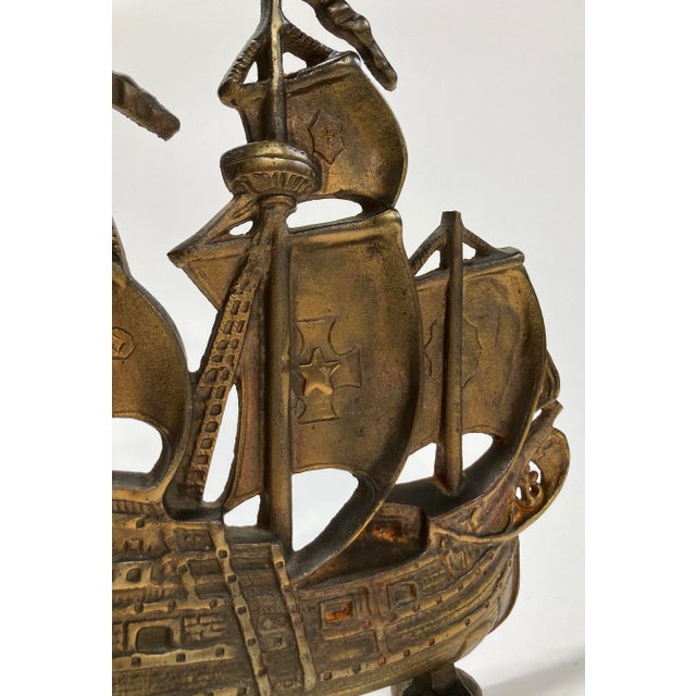 Brown Antique Large Cast Iron Ship Doorstop For Sale - Image 8 of 8