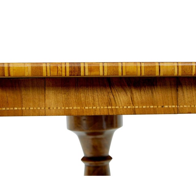 Antique Italian Inlaid Walnut Sorrento Table, 1890 For Sale - Image 4 of 11