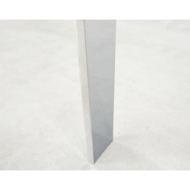 Round Glass Top Crome Interlocking Half Circle Shape Figures Base Coffee Table For Sale - Image 9 of 13