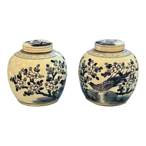 Pair of Early 20th Century Chinese Blue and White Ginger Jars