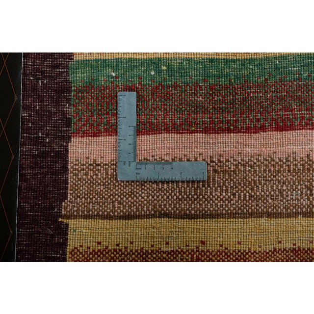 Hand-Knotted Gabbeh Rug with Stripes For Sale - Image 9 of 10