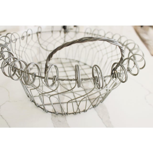Farmhouse Antique French Wire Bread Basket/Made in France For Sale - Image 3 of 5