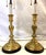 Antique French Art Nouveau Embossed Brass Candlestick Lamps- A Pair For Sale - Image 4 of 18