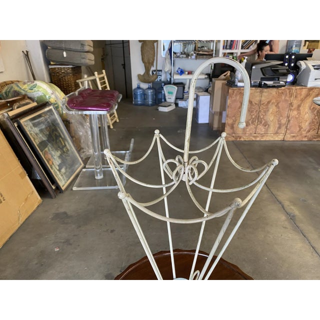 1950s George Nelson Inspired Iron Wire Umbrella Stand For Sale - Image 5 of 10