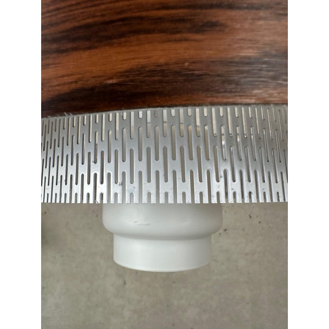 Brown Vintage Pendant Lamp in Metal and Opaline, 1970s For Sale - Image 8 of 11