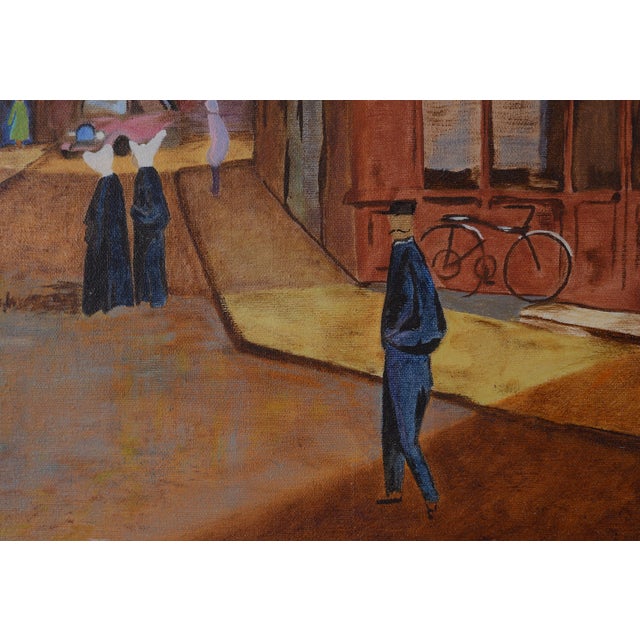 Wood Mid Century Doris Dearhart Paris Montmartre Sacré-Cœur Painting For Sale - Image 7 of 14