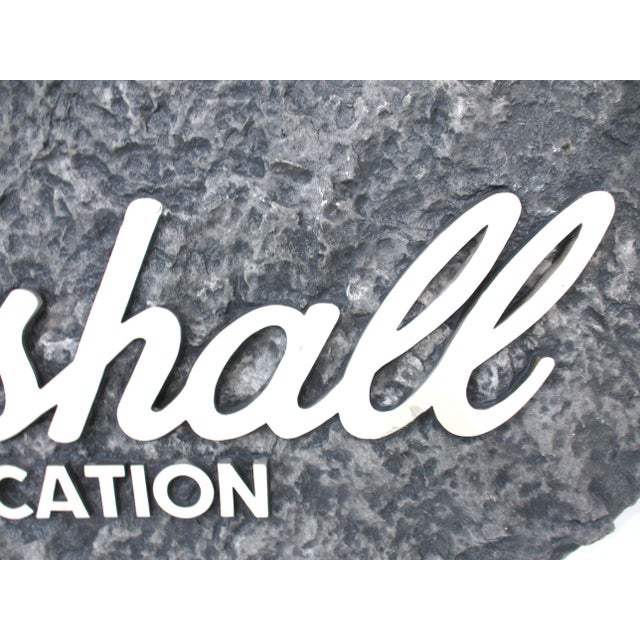 Gray Vintage Marshall Amplification Stereo Rock & Roll Guitar Store Sign For Sale - Image 8 of 11