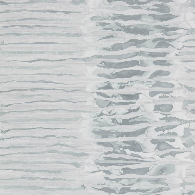 Harlequin Ripple Stripe Wallpaper in Steel - a Sample For Sale