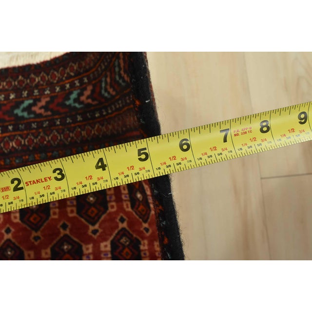 Baloch Rug 3’6” X 6’10” Red Wool Vintage Tribal Hand-Knotted Oriental Carpet For Sale - Image 10 of 12