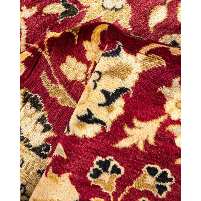 Textile Mogul, One-of-a-Kind Hand-Knotted Area Rug in Red, 4' 1" x 6' 1" For Sale - Image 7 of 8