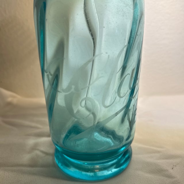 Turquoise Antique Claude Verdun French Siphon Seltzer Bottle For Sale - Image 8 of 10