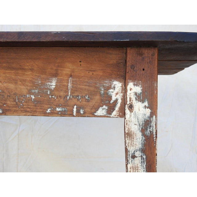 Early 20th Century Primitive Walnut Farm Table For Sale - Image 12 of 13