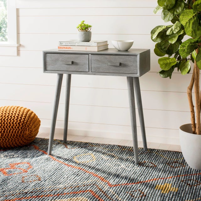 Slate Gray Two Drawer Console in Slate Grey For Sale - Image 8 of 9