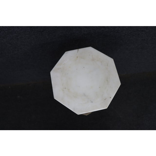 Stone Italian Carved White Marble Pedestal Stand With Swivel Top For Sale - Image 7 of 9