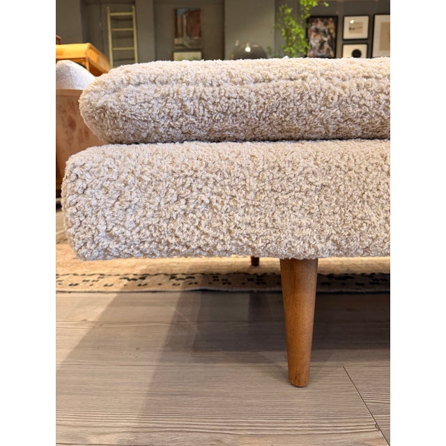 Three Seat Boucle Bench For Sale - Image 4 of 6