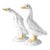 Pair of French Poterie De Bavent Tin-Glazed Faience Pottery Geese Figurines For Sale