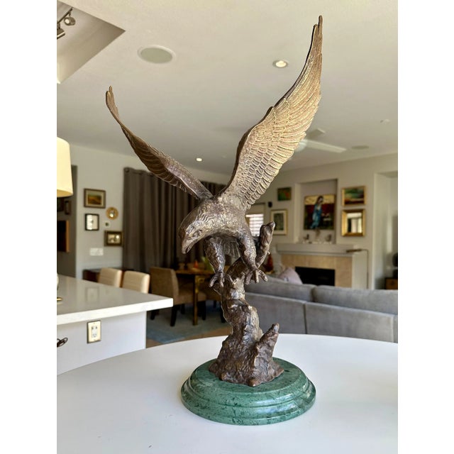 Bronze American Bald Bird Eagle Statue For Sale - Image 4 of 17