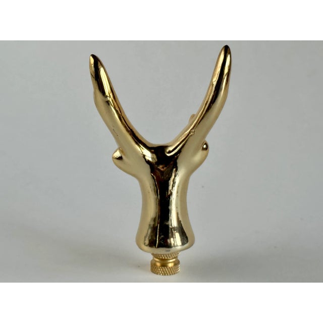 Contemporary Golden Deer Lamp Finial For Sale - Image 3 of 4